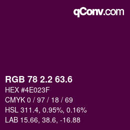 カラーコード: RGB 78 2.2 63.6 | qconv.com