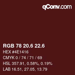 カラーコード: RGB 78 20.6 22.6 | qconv.com