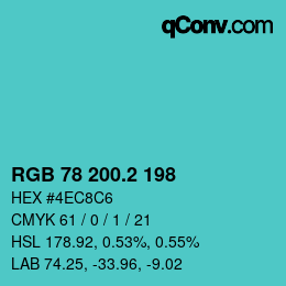 Color code: RGB 78 200.2 198 | qconv.com