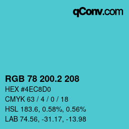 カラーコード: RGB 78 200.2 208 | qconv.com