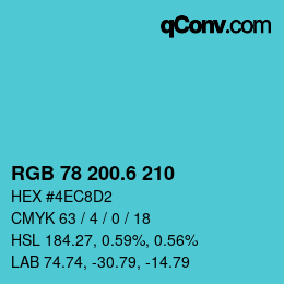 カラーコード: RGB 78 200.6 210 | qconv.com