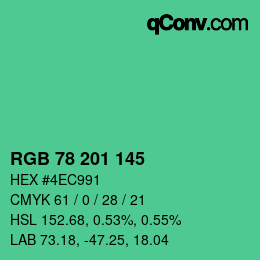Color code: RGB 78 201 145 | qconv.com