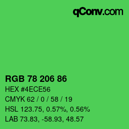 Color code: RGB 78 206 86 | qconv.com