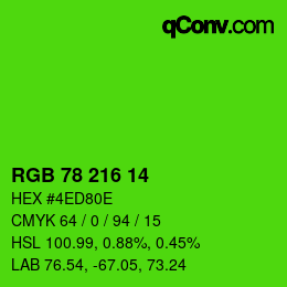 Código de color: RGB 78 216 14 | qconv.com