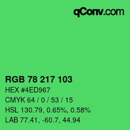 Color code: RGB 78 217 103 | qconv.com