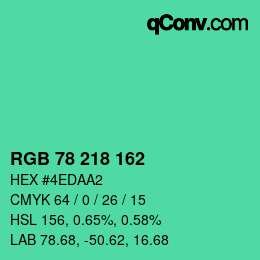 Color code: RGB 78 218 162 | qconv.com