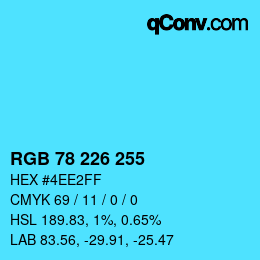 Color code: RGB 78 226 255 | qconv.com
