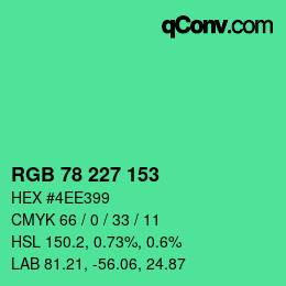 Color code: RGB 78 227 153 | qconv.com