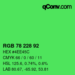 Código de color: RGB 78 228 92 | qconv.com