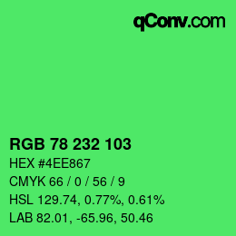 Color code: RGB 78 232 103 | qconv.com