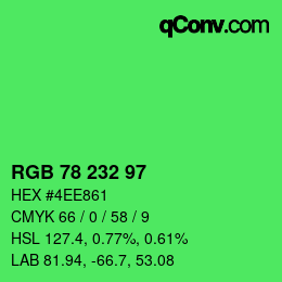 Color code: RGB 78 232 97 | qconv.com