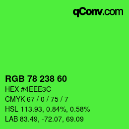 Color code: RGB 78 238 60 | qconv.com