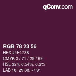 Color code: RGB 78 23 56 | qconv.com