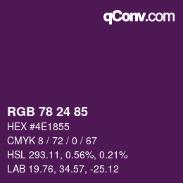 カラーコード: RGB 78 24 85 | qconv.com