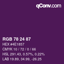 カラーコード: RGB 78 24 87 | qconv.com
