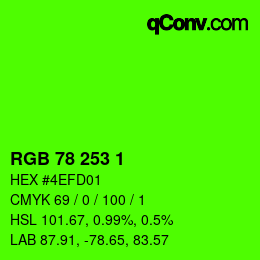 カラーコード: RGB 78 253 1 | qconv.com