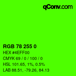 Color code: RGB 78 255 0 | qconv.com