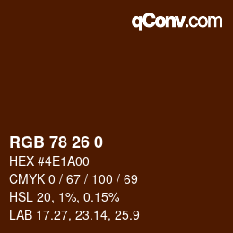 Color code: RGB 78 26 0 | qconv.com