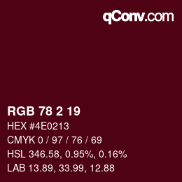 Color code: RGB 78 2 19 | qconv.com