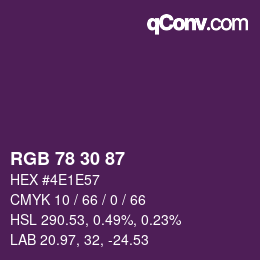 Farbcode: RGB 78 30 87 | qconv.com