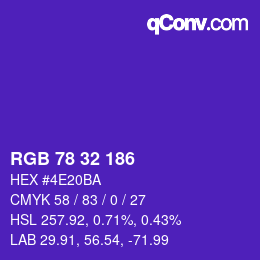 Color code: RGB 78 32 186 | qconv.com