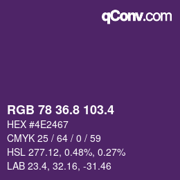 カラーコード: RGB 78 36.8 103.4 | qconv.com
