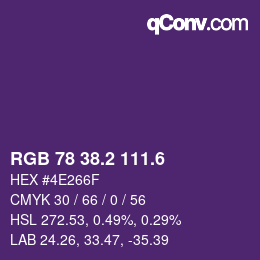 カラーコード: RGB 78 38.2 111.6 | qconv.com