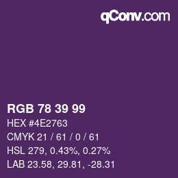Código de color: RGB 78 39 99 | qconv.com