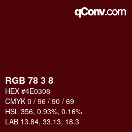 カラーコード: RGB 78 3 8 | qconv.com