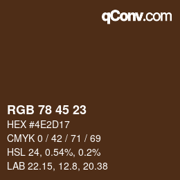 カラーコード: RGB 78 45 23 | qconv.com