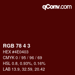 Color code: RGB 78 4 3 | qconv.com