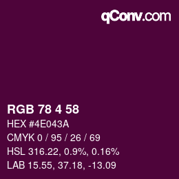 颜色代码: RGB 78 4 58 | qconv.com