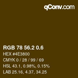 カラーコード: RGB 78 56.2 0.6 | qconv.com