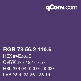 カラーコード: RGB 78 56.2 110.6 | qconv.com
