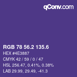 カラーコード: RGB 78 56.2 135.6 | qconv.com