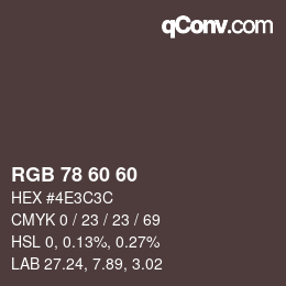 カラーコード: RGB 78 60 60 | qconv.com
