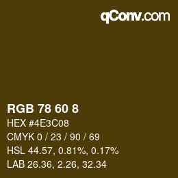 Color code: RGB 78 60 8 | qconv.com