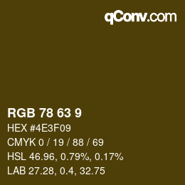 Color code: RGB 78 63 9 | qconv.com