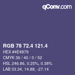 カラーコード: RGB 78 72.4 121.4 | qconv.com