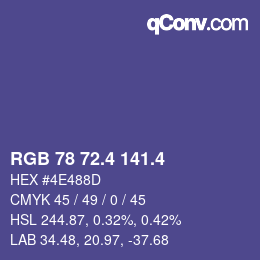 カラーコード: RGB 78 72.4 141.4 | qconv.com