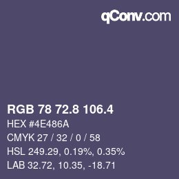 カラーコード: RGB 78 72.8 106.4 | qconv.com
