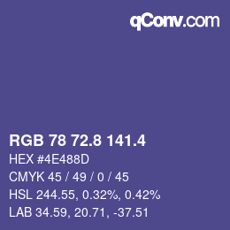 カラーコード: RGB 78 72.8 141.4 | qconv.com