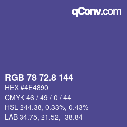 カラーコード: RGB 78 72.8 144 | qconv.com
