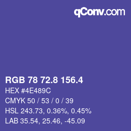 カラーコード: RGB 78 72.8 156.4 | qconv.com