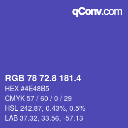 カラーコード: RGB 78 72.8 181.4 | qconv.com
