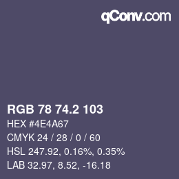 Color code: RGB 78 74.2 103 | qconv.com