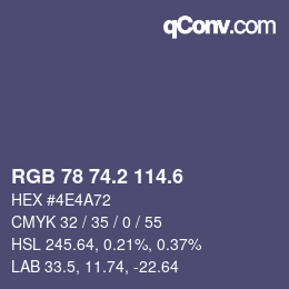 カラーコード: RGB 78 74.2 114.6 | qconv.com