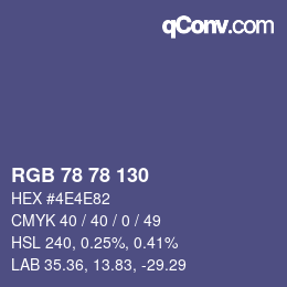 Farbcode: RGB 78 78 130 | qconv.com