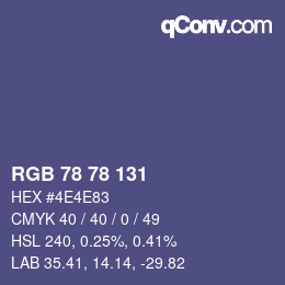Color code: RGB 78 78 131 | qconv.com