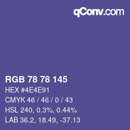 カラーコード: RGB 78 78 145 | qconv.com